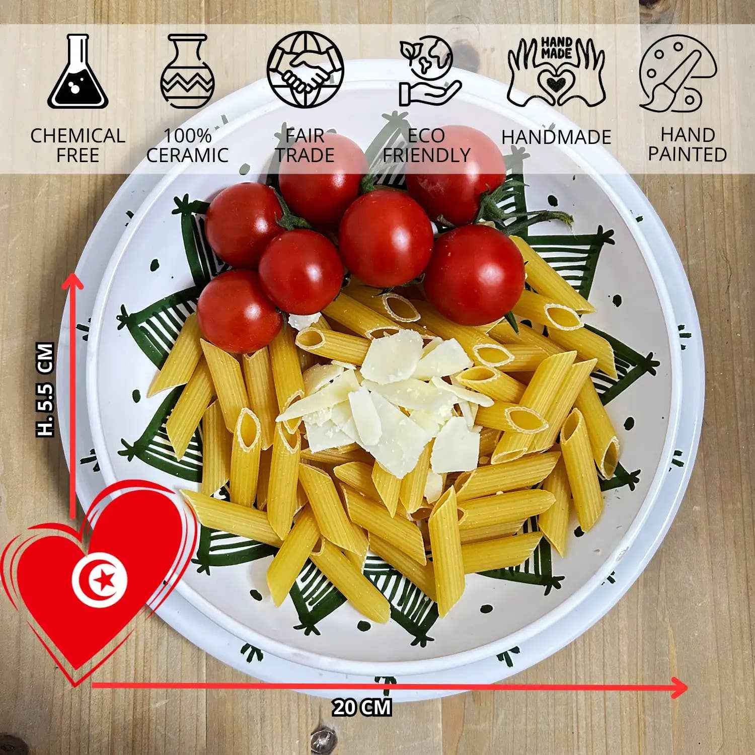 Assiette Creuse En Céramique Tunisienne Peinte À La Main #2
