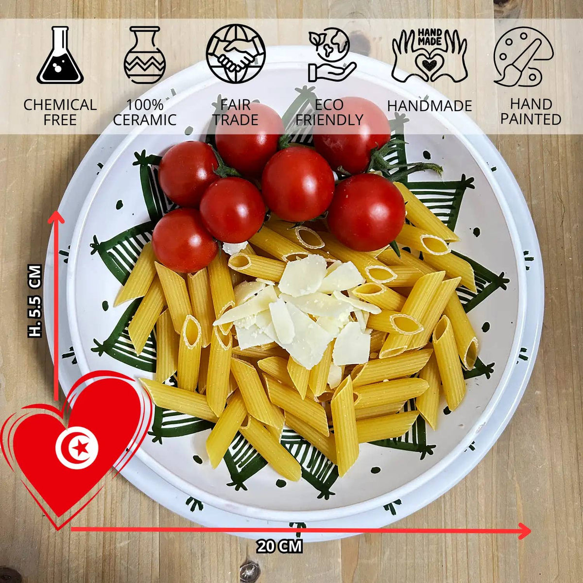 Assiette Creuse En Céramique Tunisienne Peinte À La Main #3