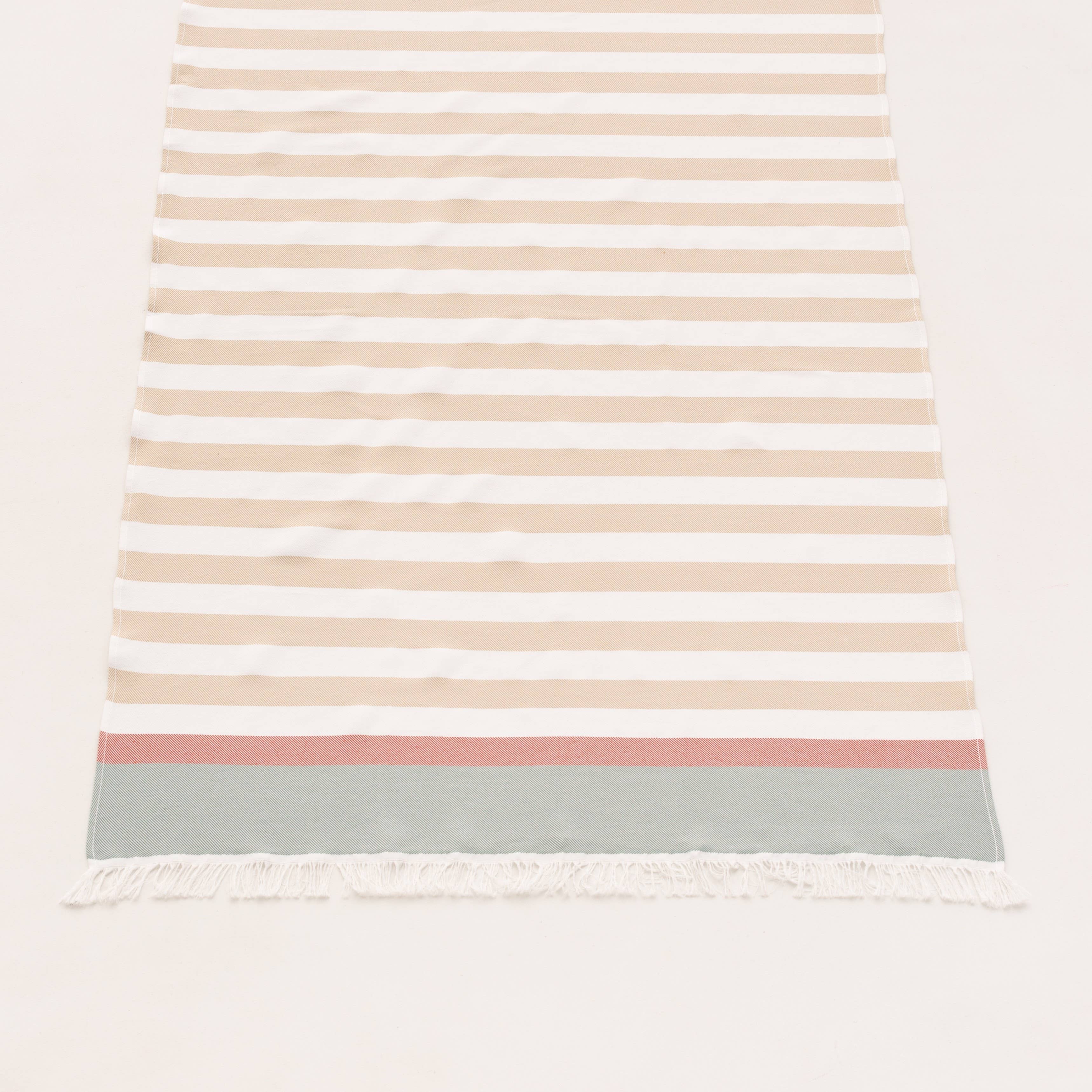 Lightweight cotton beach sarong with fringes HORIZONTE