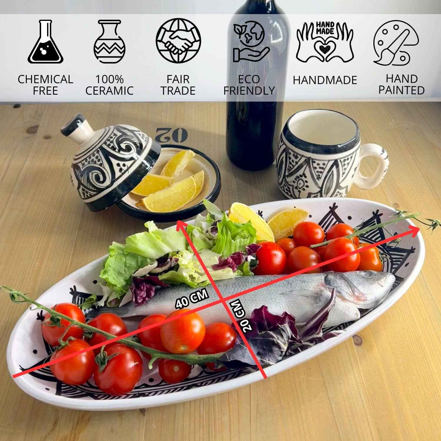 Plat Décoratif En Céramique Tunisienne Artisanale #19