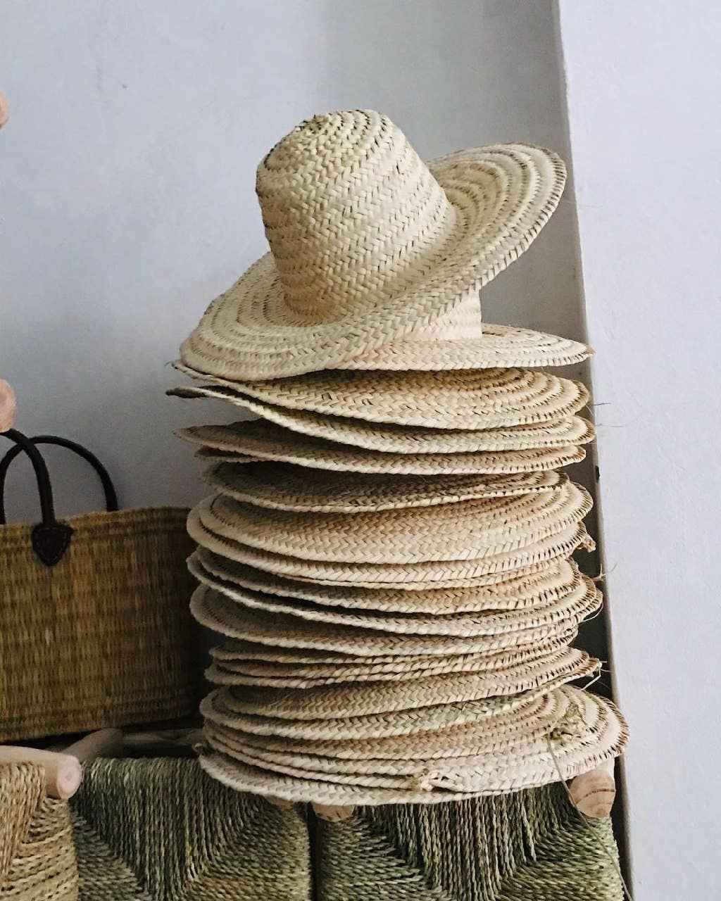 Chapeaux en paille marocains pour femmes et hommes, chapeau d'été en feuilles de palmier naturel