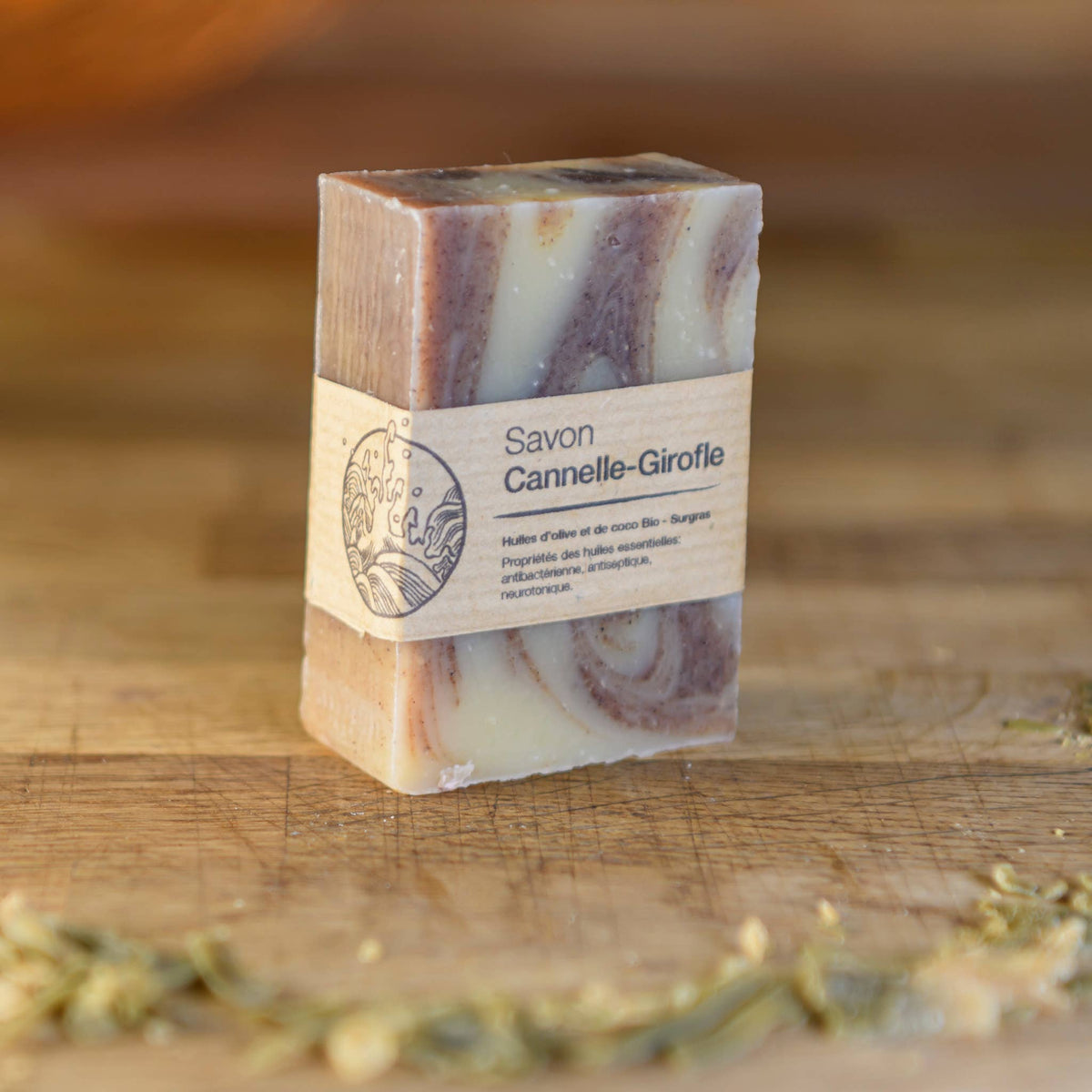 Savon solide à la cannelle 100 g Savonnerie de la Buèges, vue 2