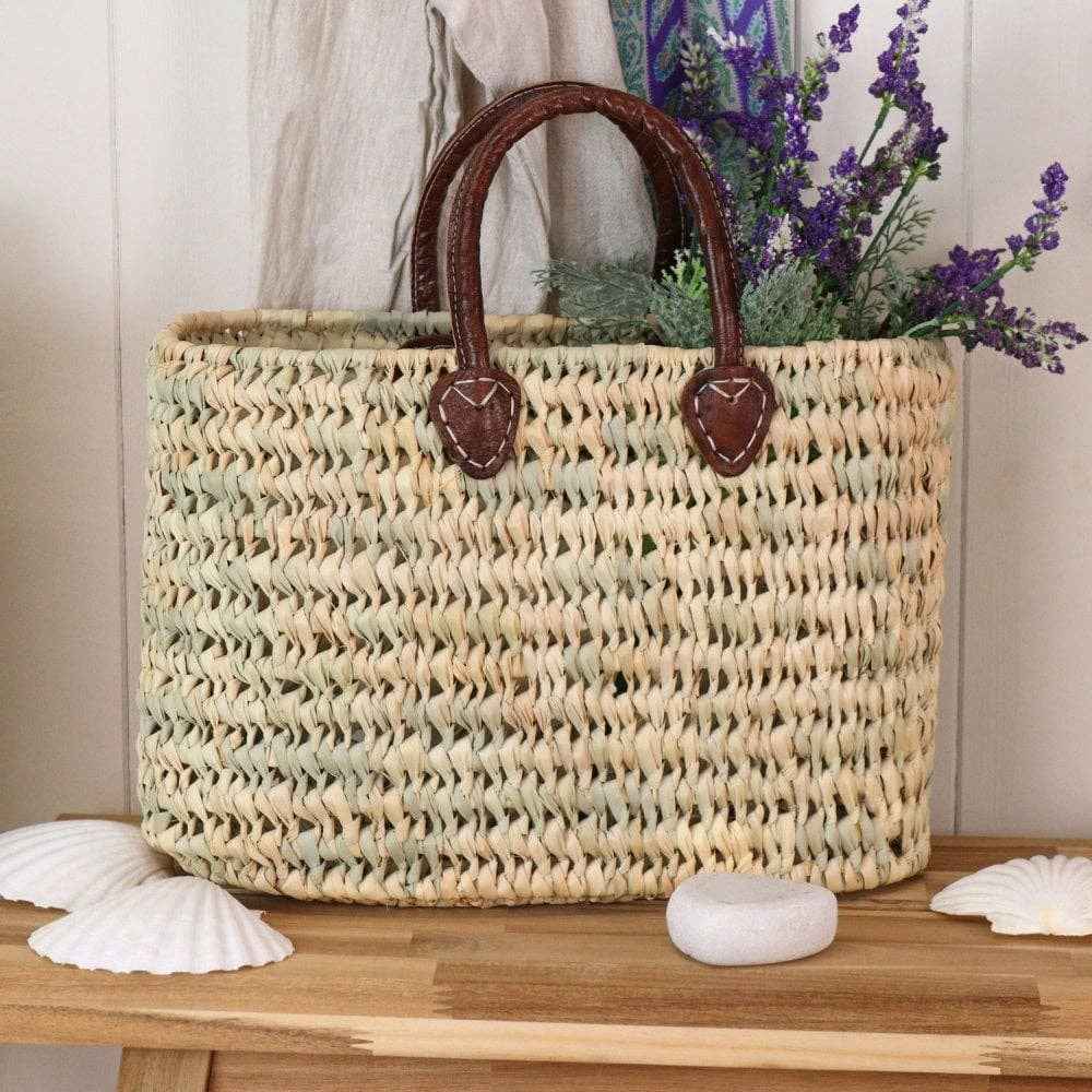 Sac de plage tissé, panier en paille, panier de marché français tissé