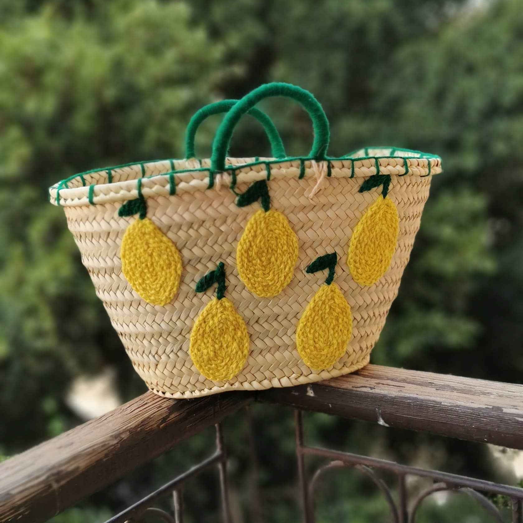 Sac panier français en feuille de palmier naturelle, fait main