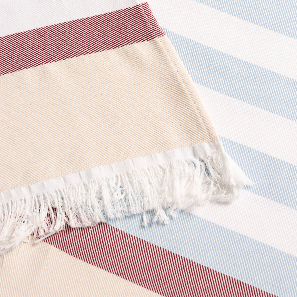 Lightweight cotton beach sarong with fringes HORIZONTE
