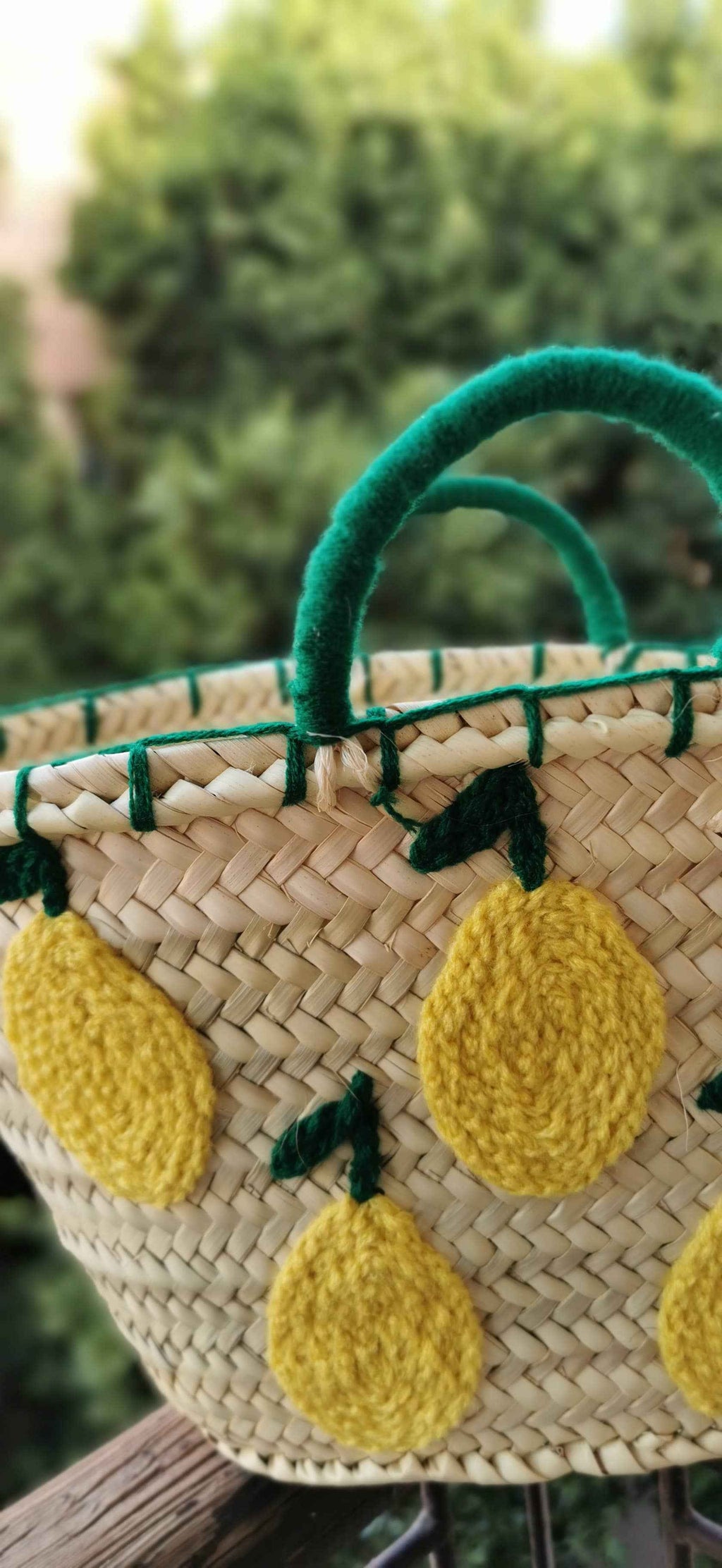 Sac panier français en feuille de palmier naturelle, fait main
