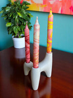 Bougie flambeau marbrée Velours rouge, 2,3 × 20 cm
