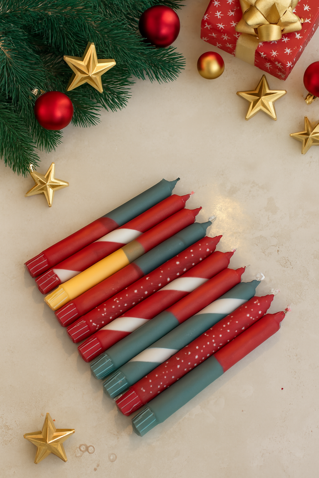 Bougie flambeau Joyeux Noël, 2,3 × 20 cm