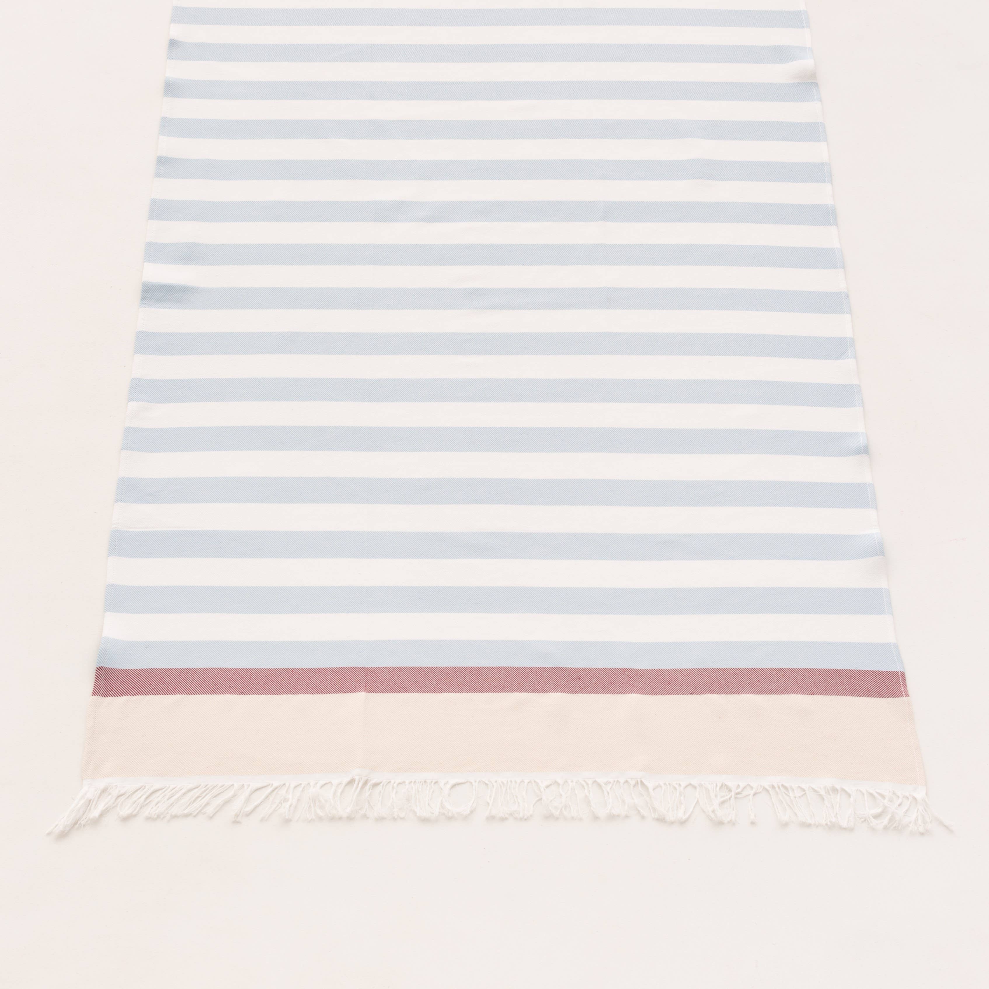 Lightweight cotton beach sarong with fringes HORIZONTE