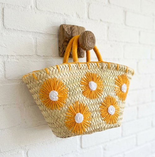 Cabas de plage en feuilles de palmier naturelles, fait main