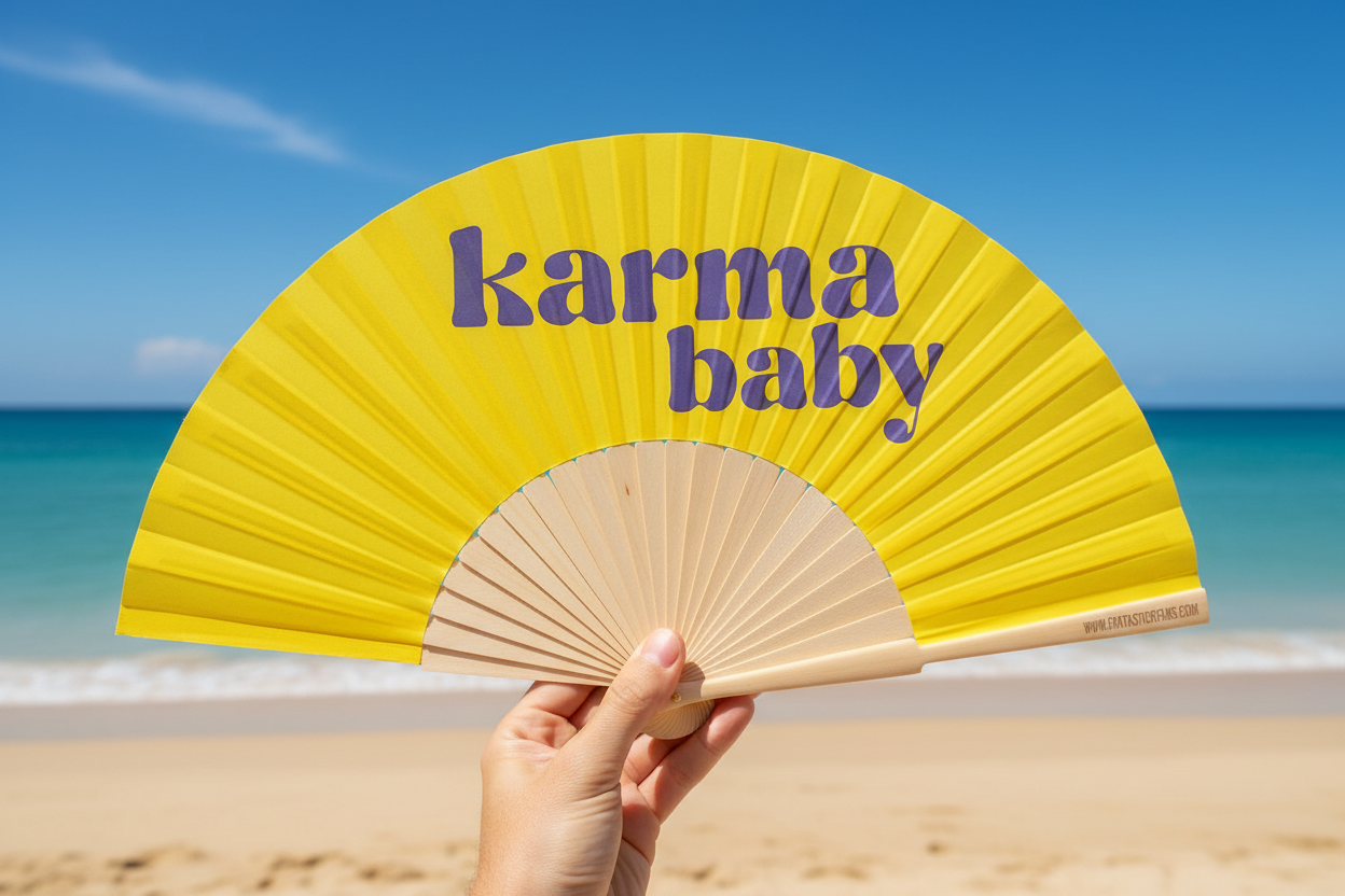 23 cm Karma Baby Slogan Fan