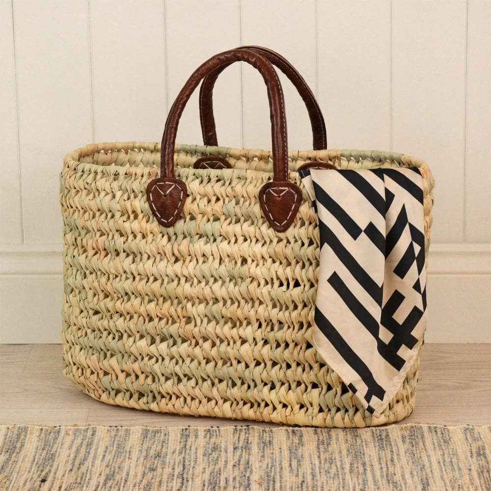 Sac de plage tissé, panier en paille, panier de marché français tissé