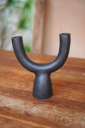 Black candle holder - terracotta - The Pohon