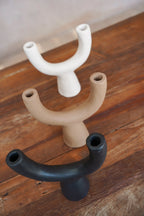 Black candle holder - terracotta - The Pohon