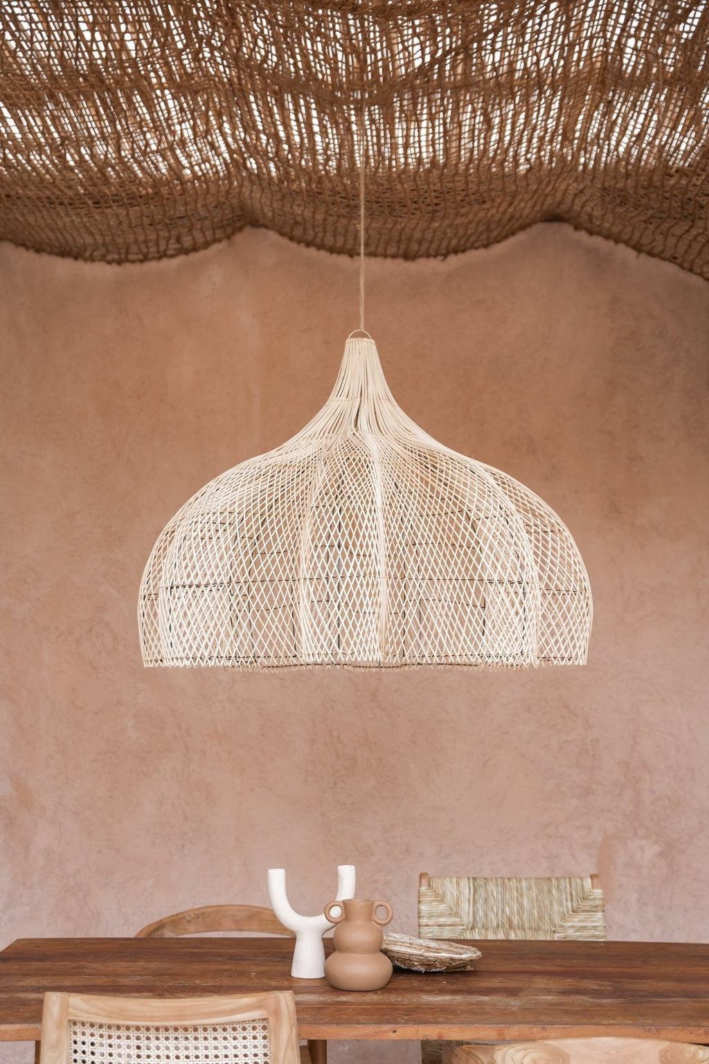 Natural candlestick - terracotta - The Pohon - sand color
