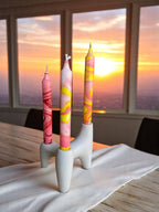 Bougie flambeau marbrée Velours rouge, 2,3 × 20 cm