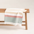 Lightweight cotton beach sarong with fringes HORIZONTE