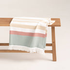 Lightweight cotton beach sarong with fringes HORIZONTE