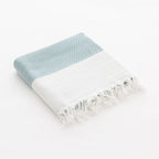 Lightweight striped cotton pareo with fringes STRIPES SEA