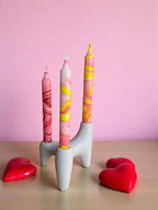 Bougie flambeau marbrée Velours rouge, 2,3 × 20 cm