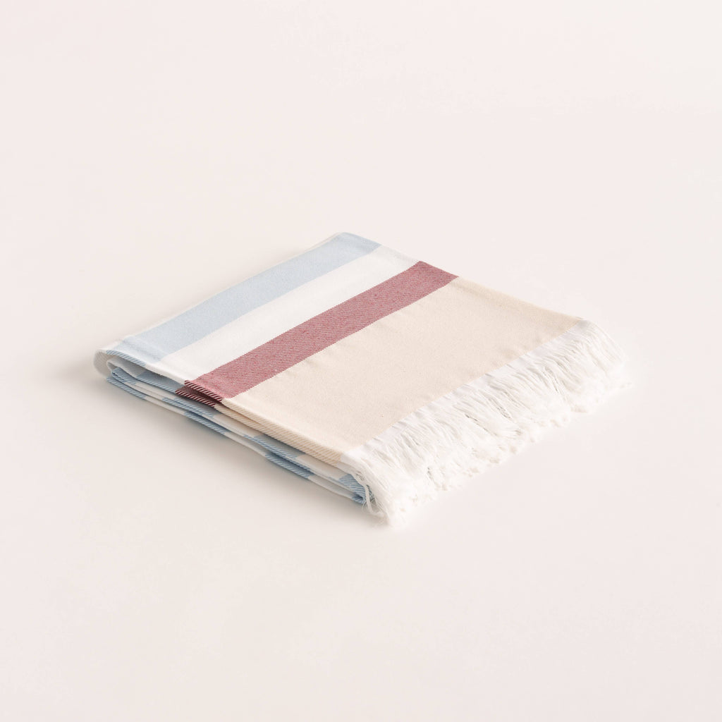 Lightweight cotton beach sarong with fringes HORIZONTE