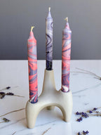 Bougie flambeau marbrée Éclosion cosmique, 2,3 × 20 cm