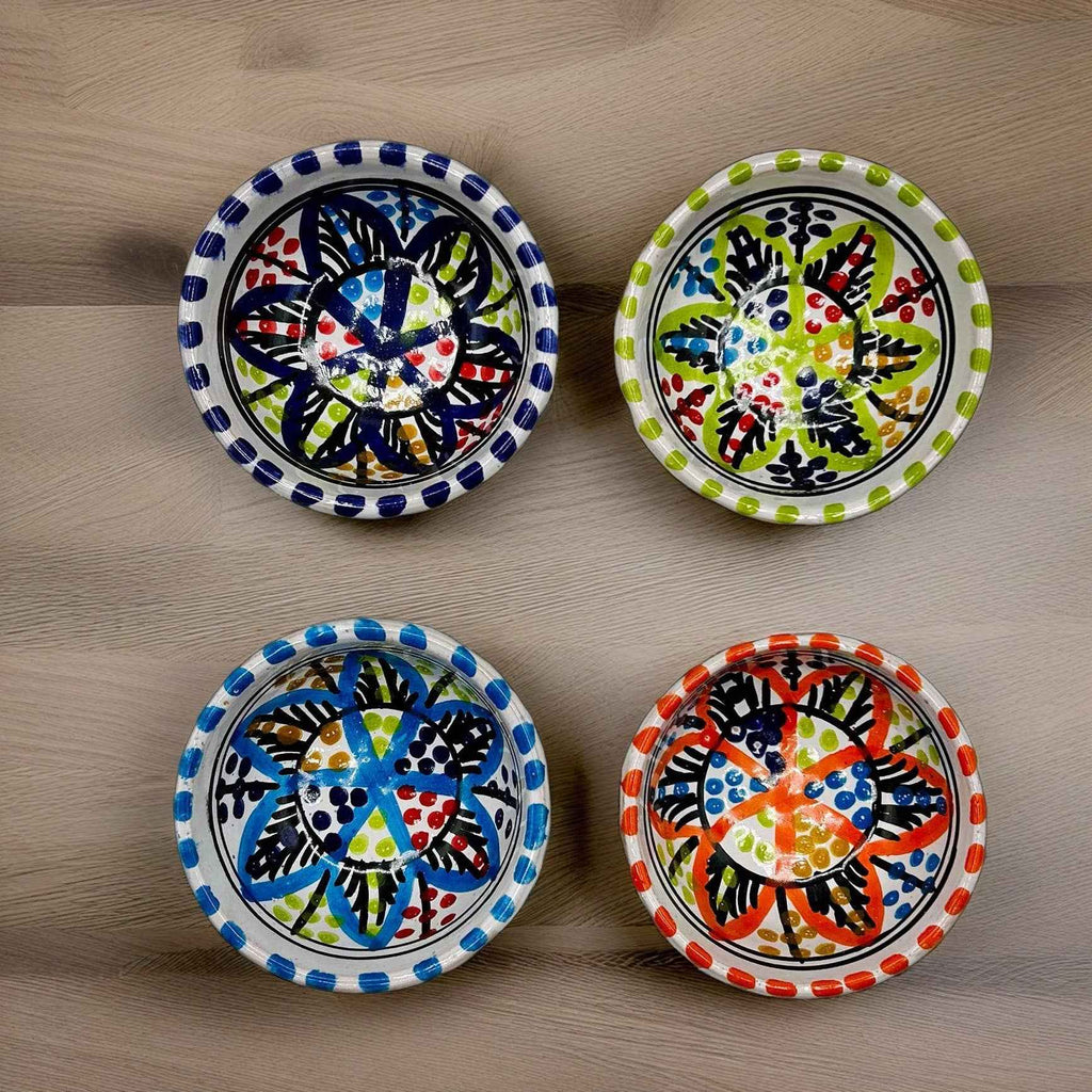 Ensemble de Petites Coupelles en Céramique Tunisienne Décorée Diamètre 8 cm