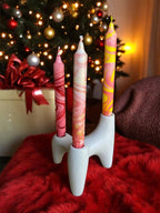 Bougie flambeau marbrée Velours rouge, 2,3 × 20 cm