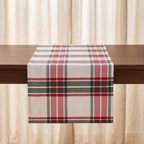 Chemin de table de Noël Tartan sur la table