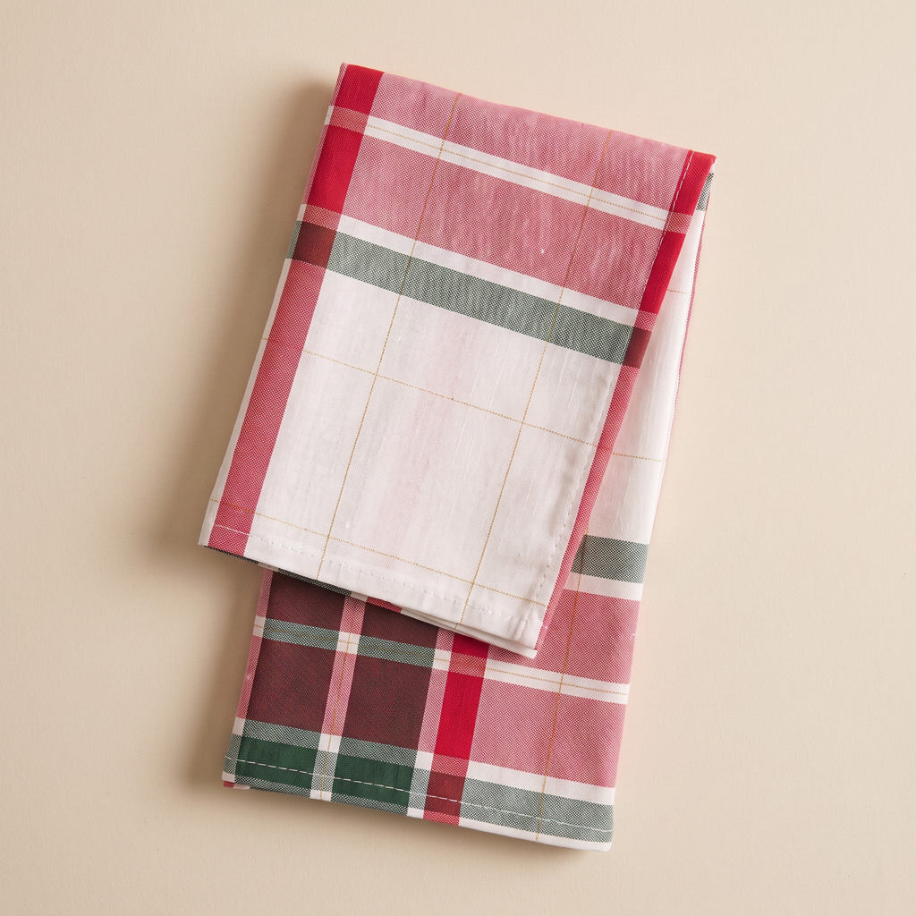 Lot de 6 serviettes de Noël Tartan