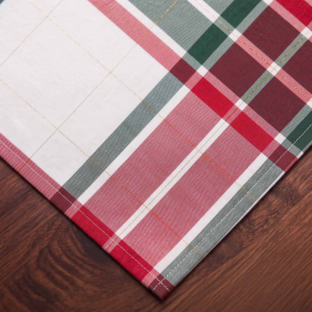 Serviettes de Noël Tartan pliées