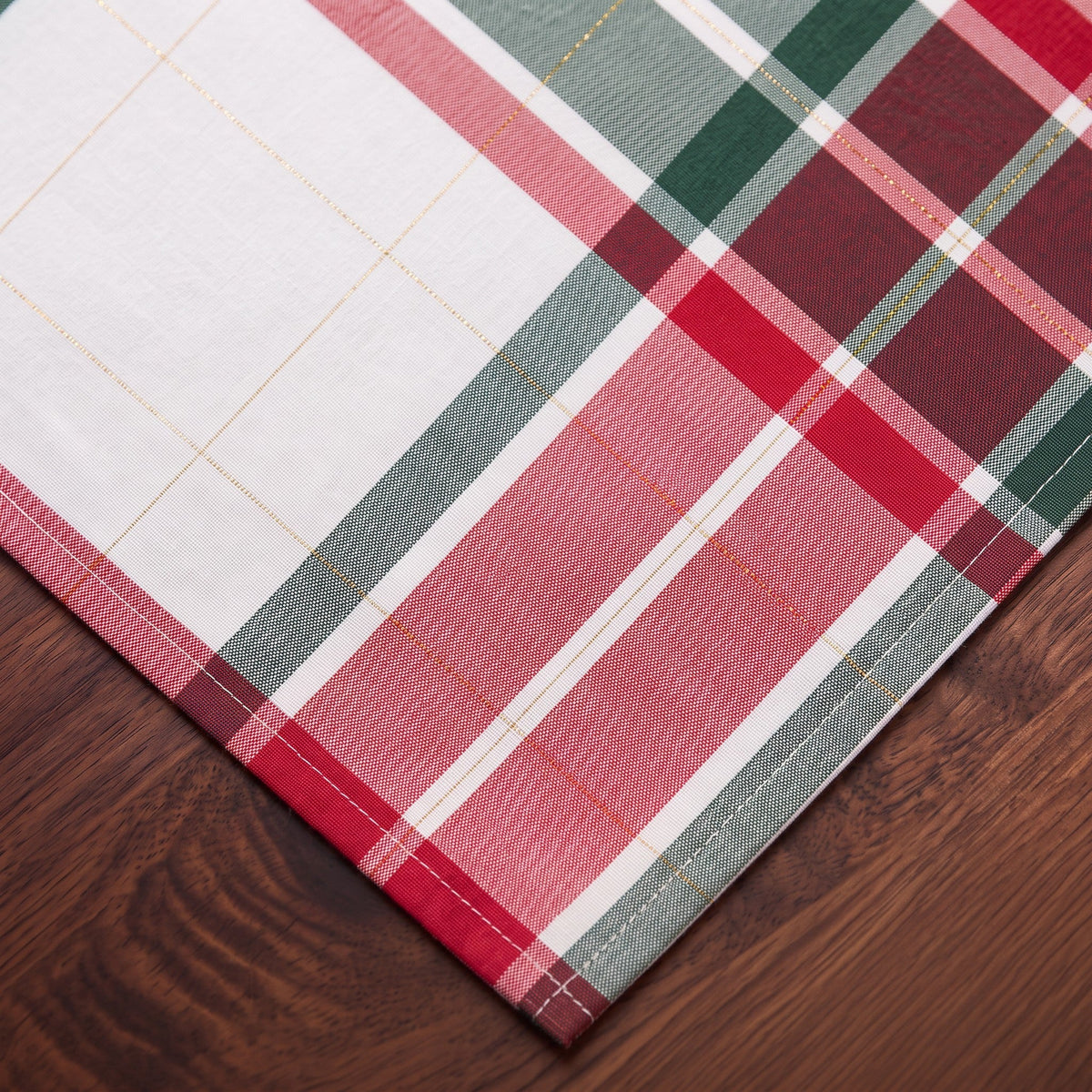 Serviettes de Noël Tartan pliées