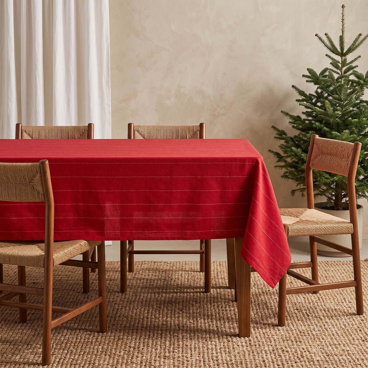 Nappe de Noël jacquard Senso rouge