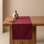 Chemin de table uni coton grenat