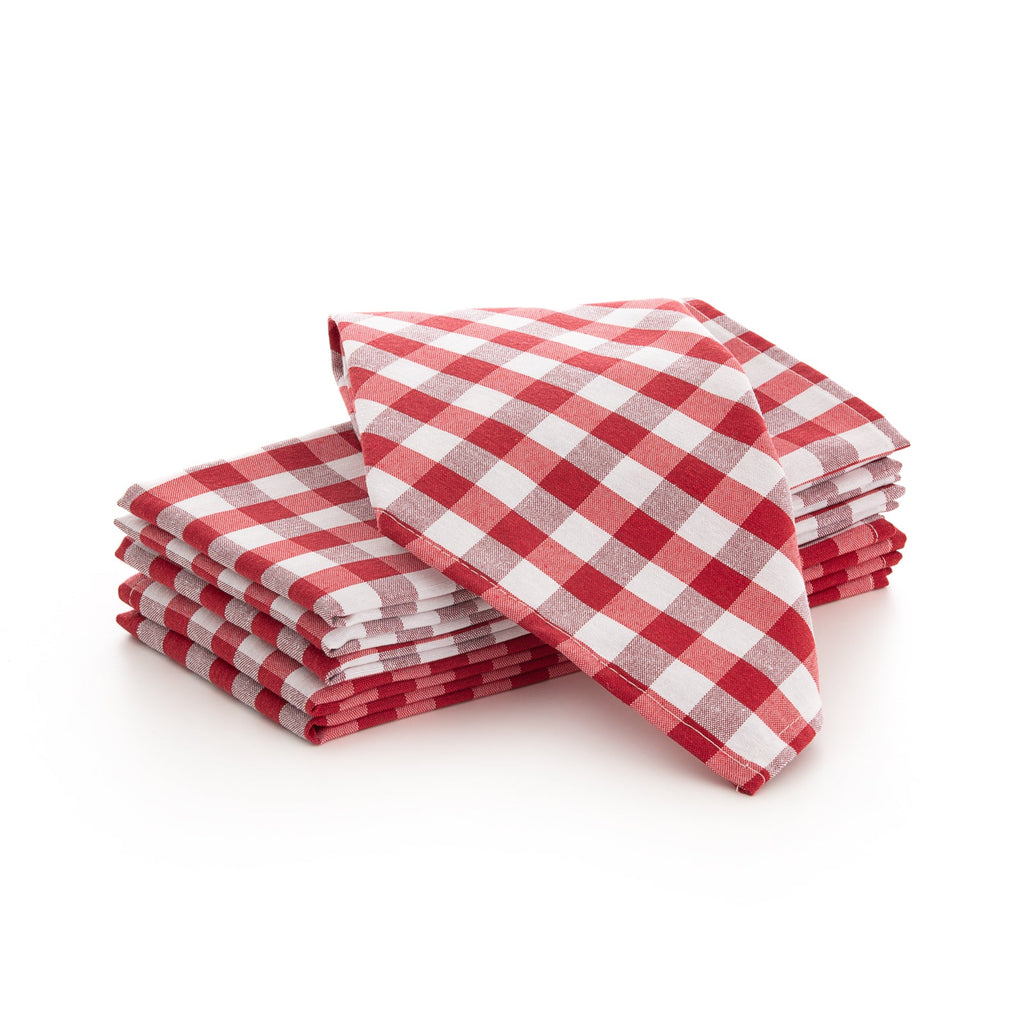 Serviettes vichy rouges