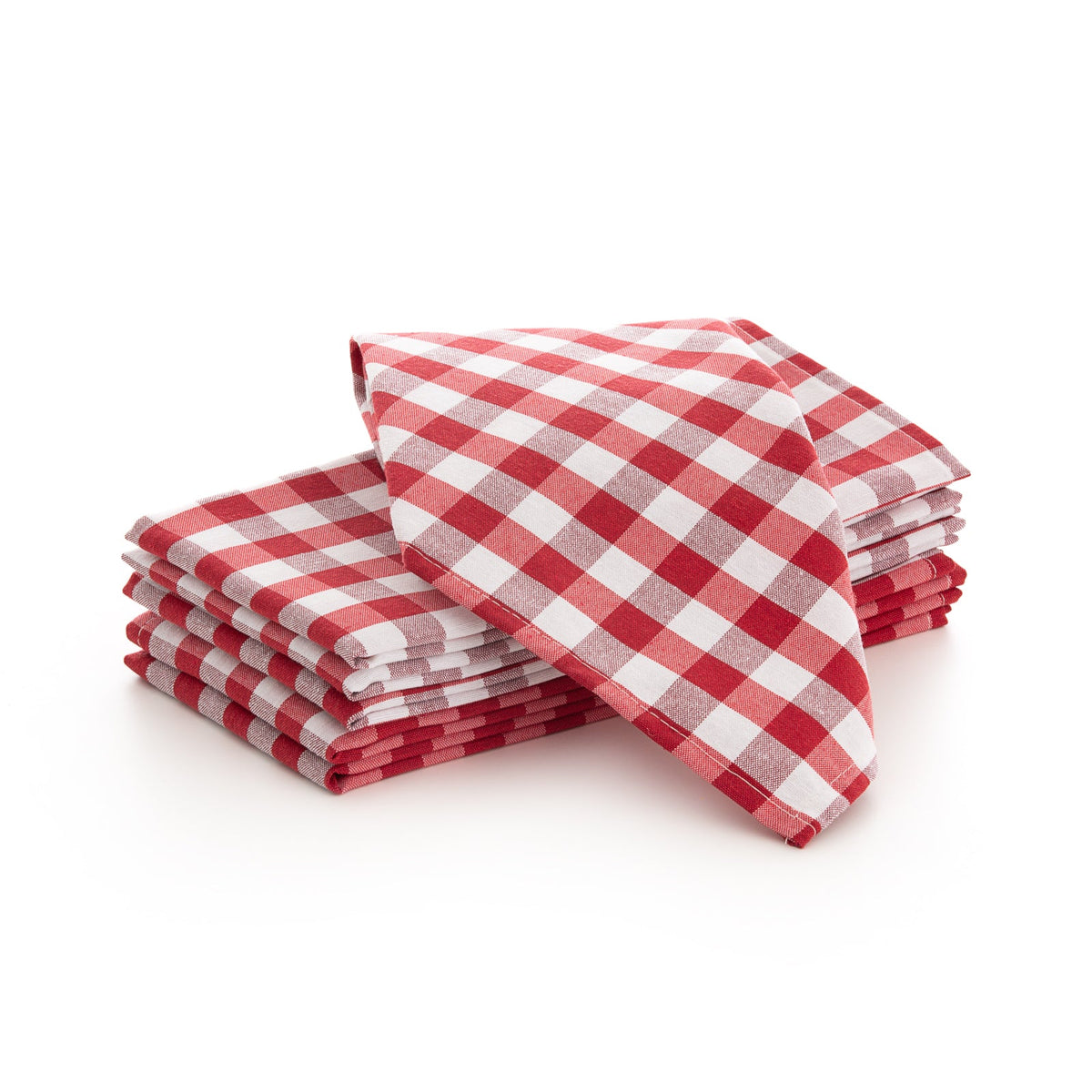 Serviettes vichy rouges