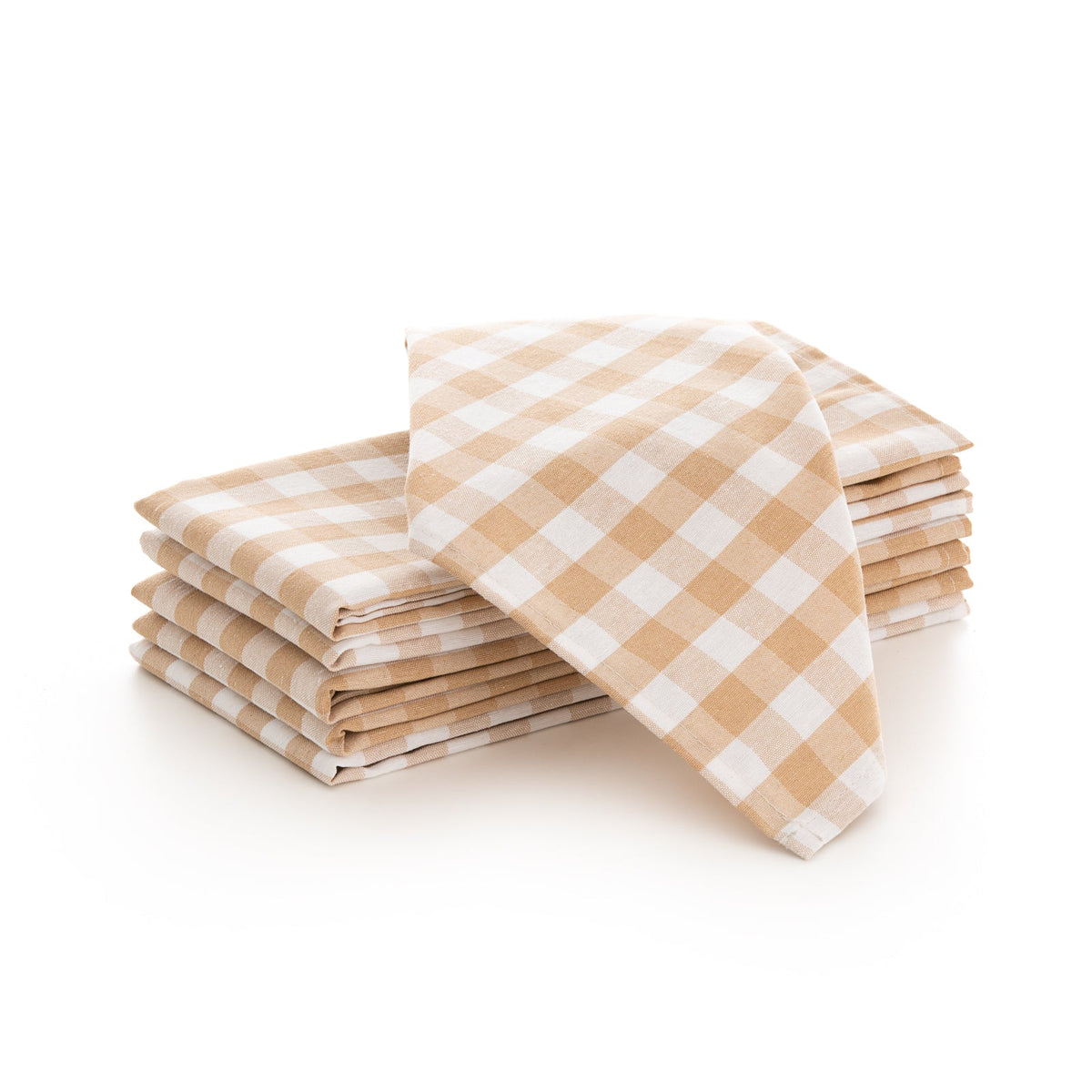 Serviettes vichy beiges