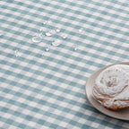 Chemin de table vichy vert d'eau, détail