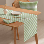 Chemin de table vichy vert olive