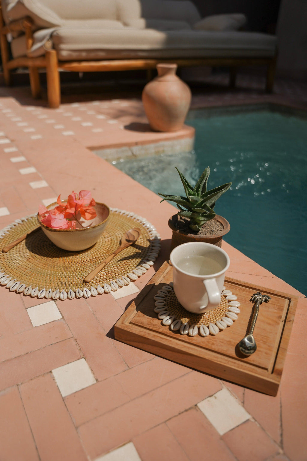 Rattan Shell Placemat - Natural - Hippie Monkey