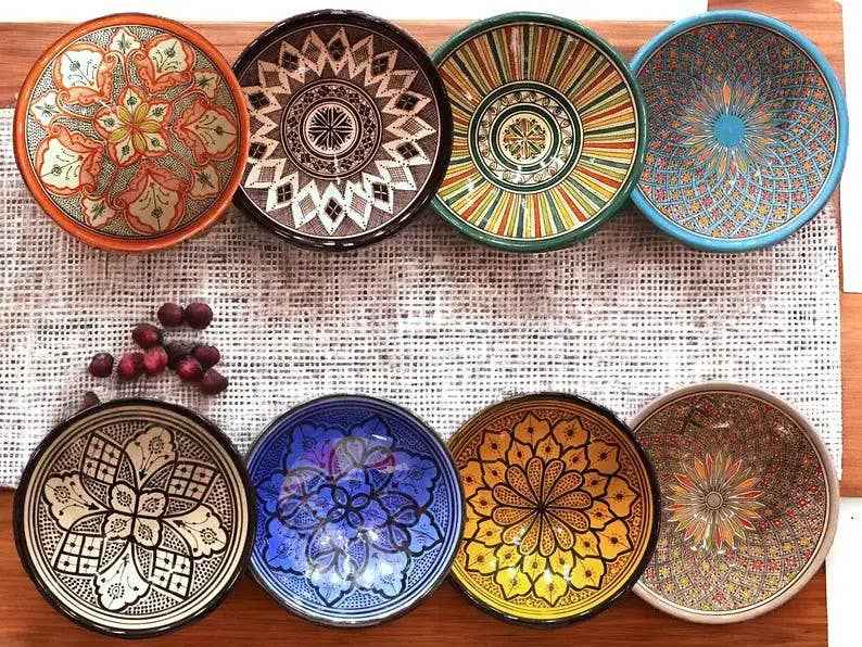 Plat En Terre Cuite De Safi, Artisanat Marocain 23 cm #9