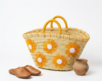 Panier français fait main – Cabas de plage en feuilles de palmier naturelles craftberber