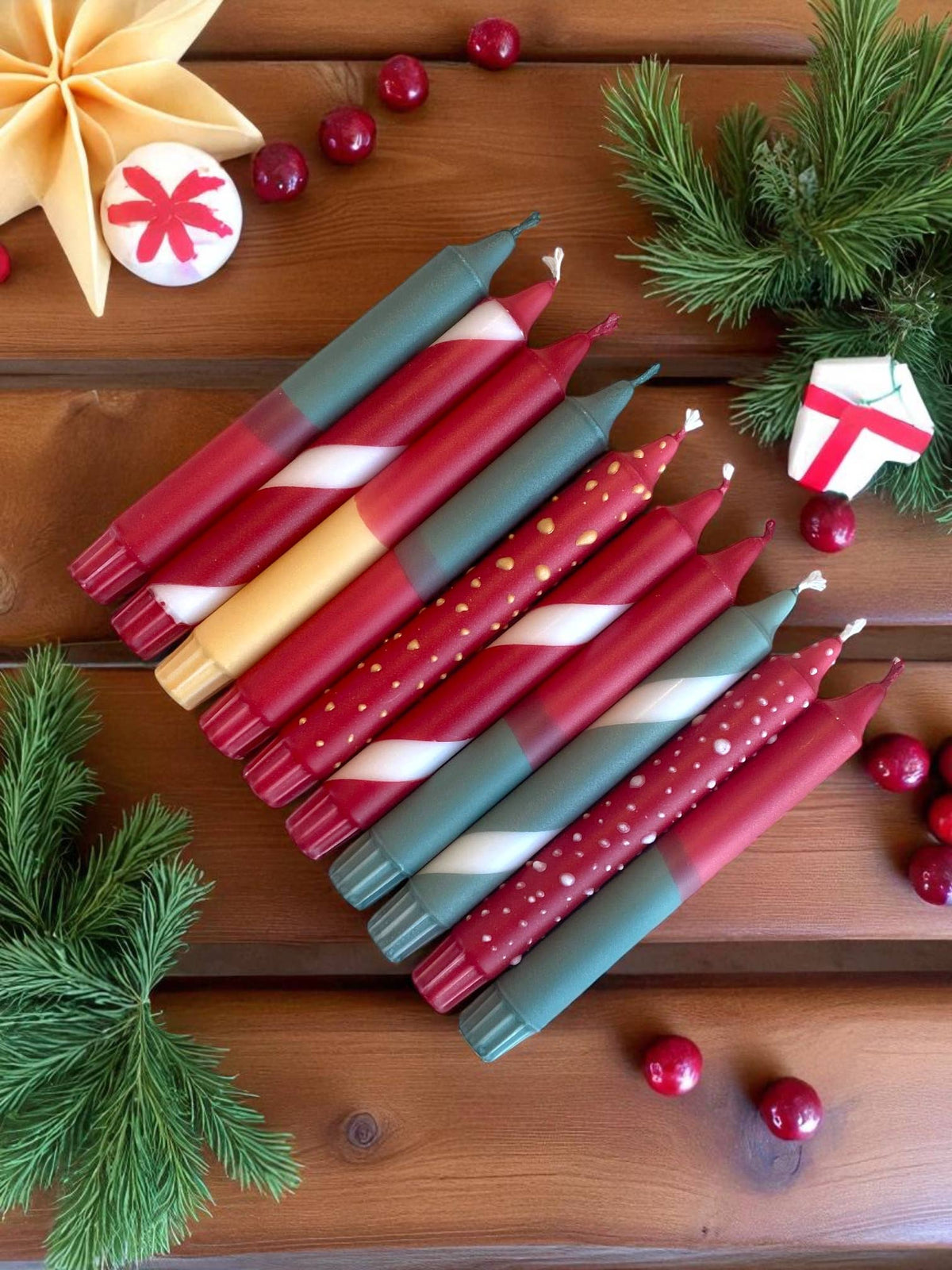 Bougie flambeau Joyeux Noël, 2,3 × 20 cm