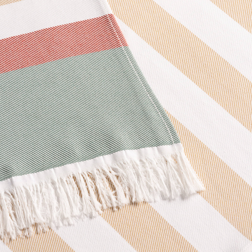 Lightweight cotton beach sarong with fringes HORIZONTE
