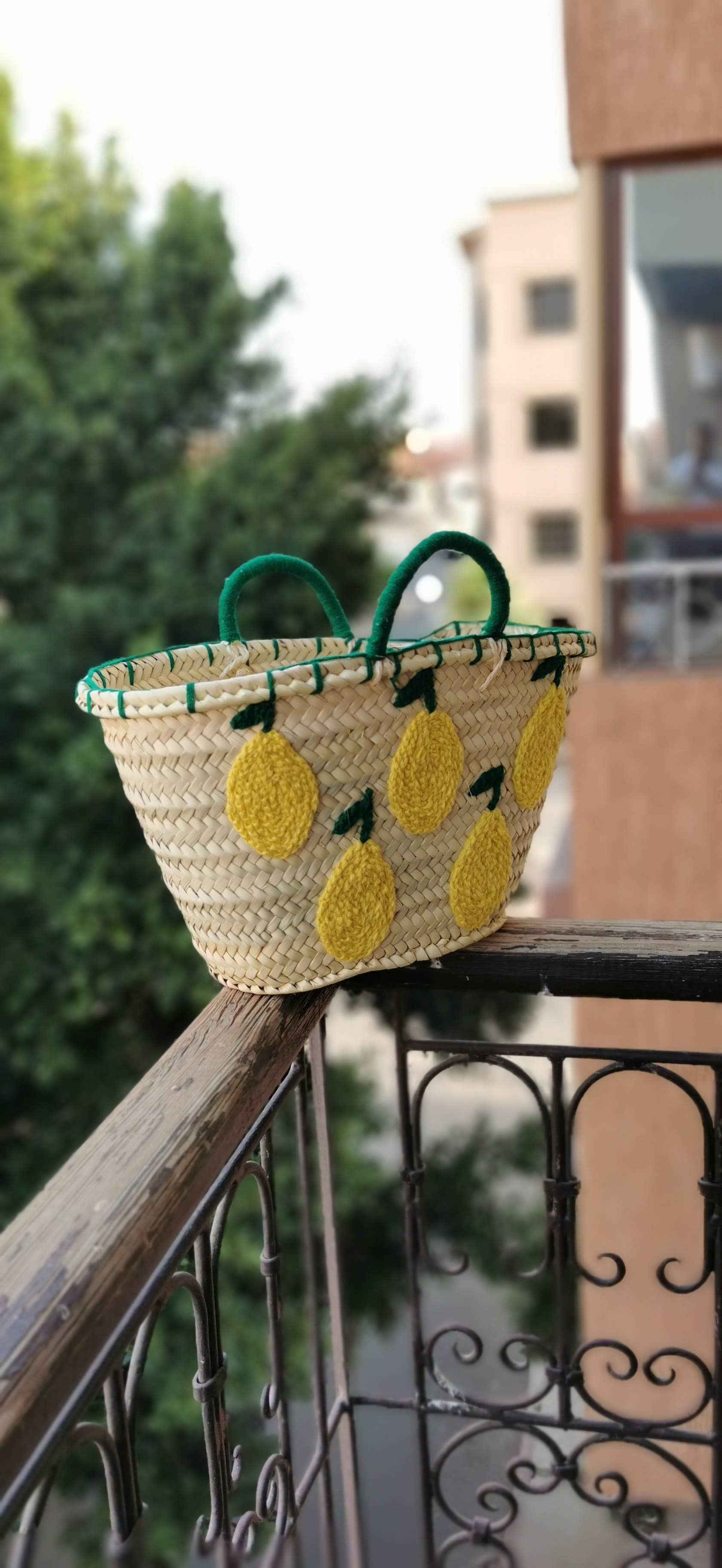 Sac panier français en feuille de palmier naturelle, fait main