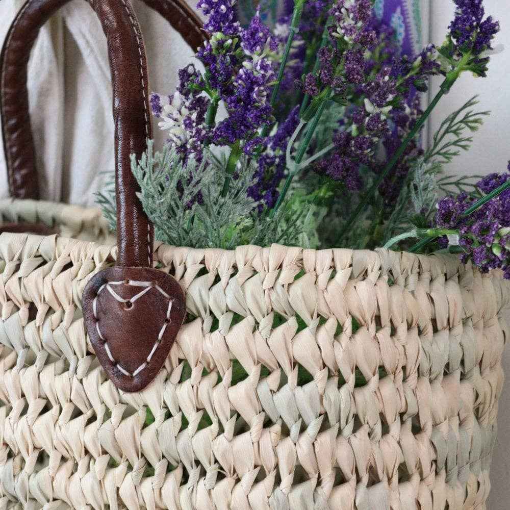 Sac de plage tissé, panier en paille, panier de marché français tissé