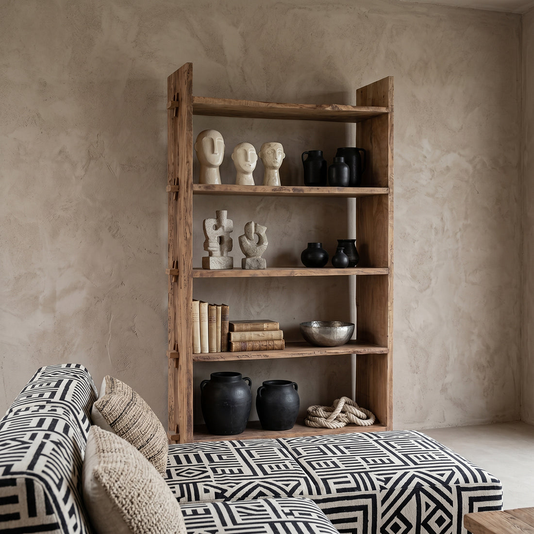 Étagère de rangement Farmwood - bois recyclé certifié FSC - 100 x 37 x 180 cm