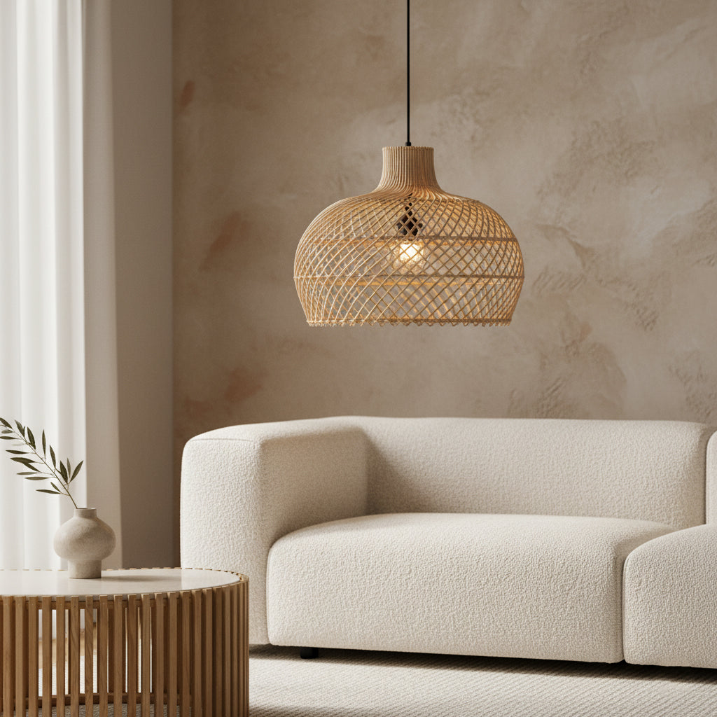 Natural rattan Maze pendant light - Ø 42 x 36 cm