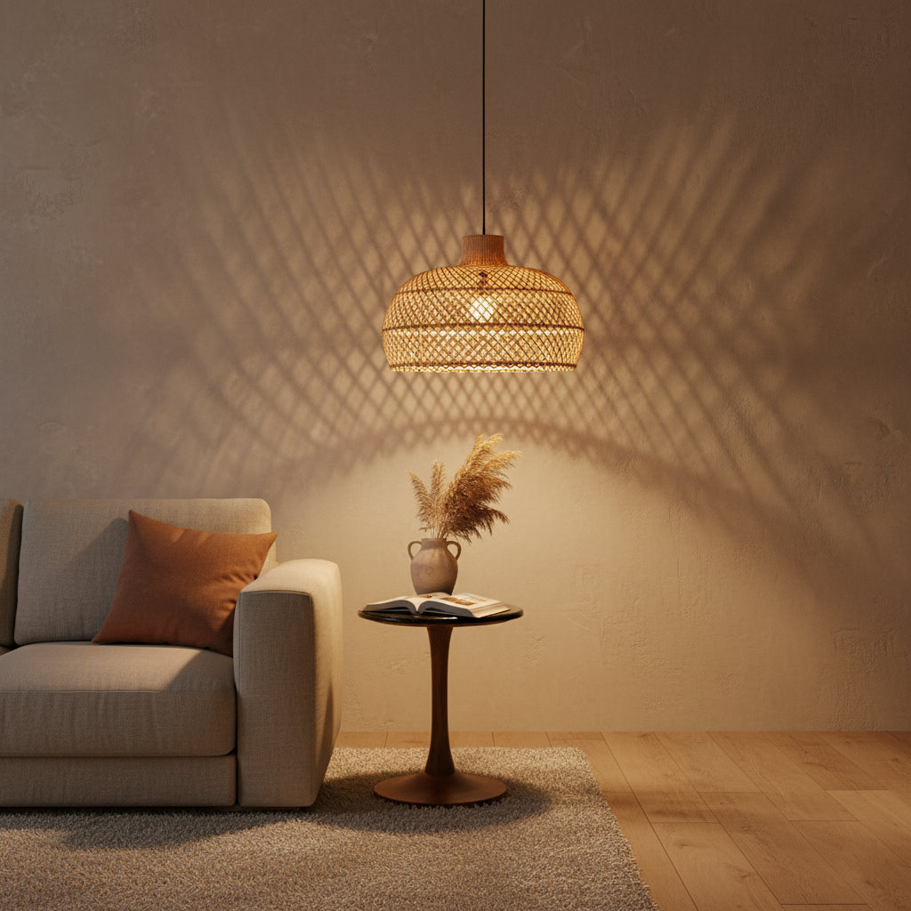 Maze natural rattan pendant light - Ø 57 x 36 cm