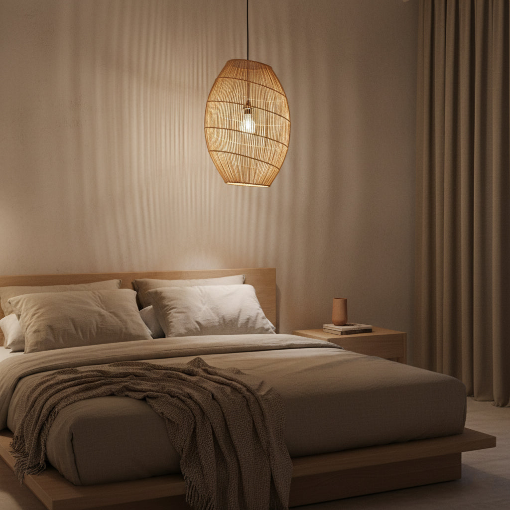 Luna Halo Rattan Pendant Light - Ø 40 x 60 cm